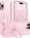 Luxury Magsafe Matte Phone Case For iPhone 16 Pro Max with Magnetic Rotatable Ring Stand Camera Lens Protection Shockproof Case