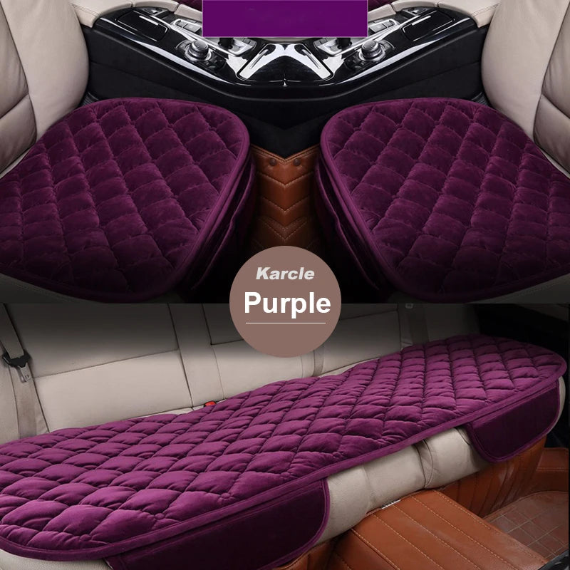 Plush Winter Car Seat Cover Warm Flocking Cloth Seat Cushion