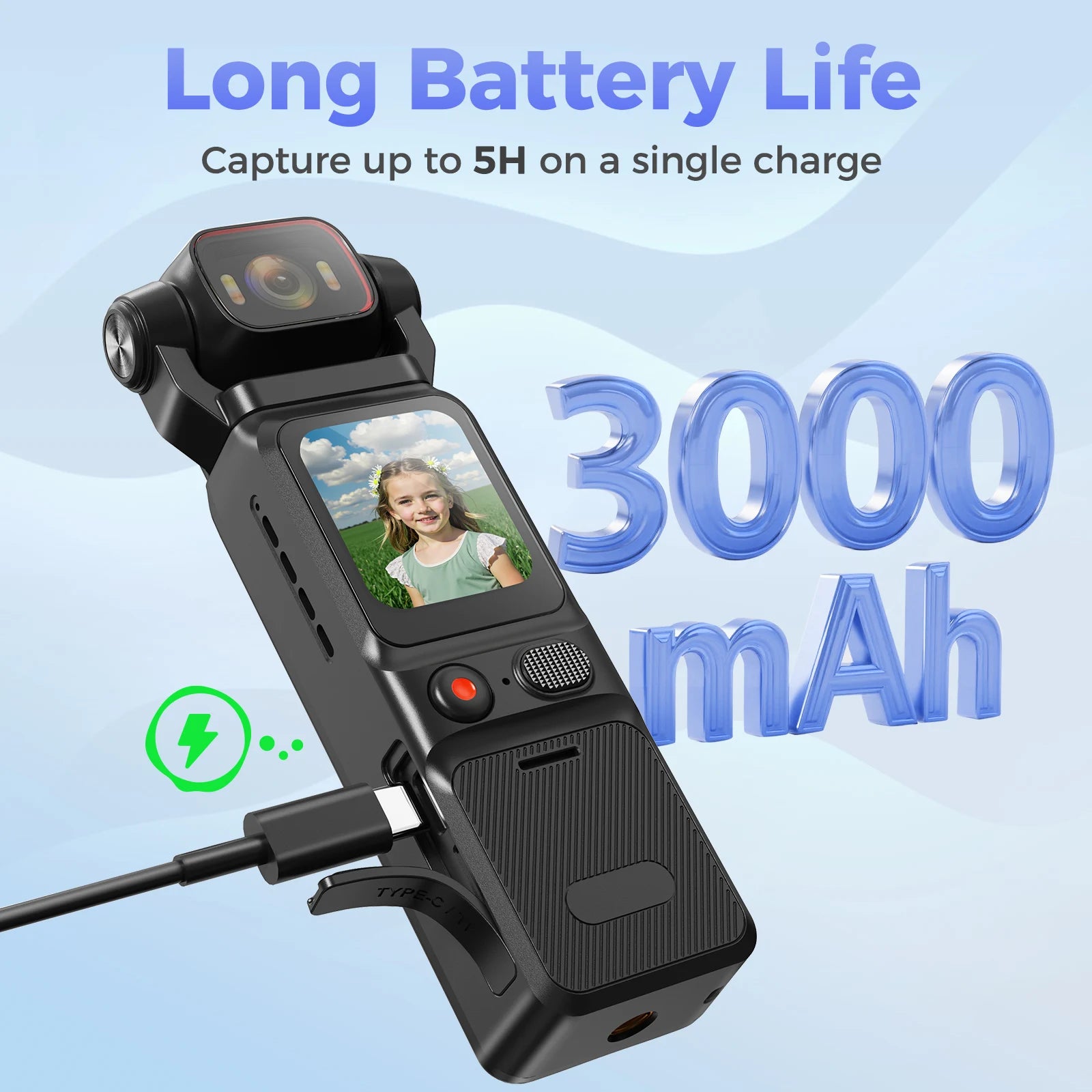 4K Pocket Action Camera Touch Screen Stabilization Sport BodyCam Portable Small Video Recorder Digital Vlog Camera for YouTube