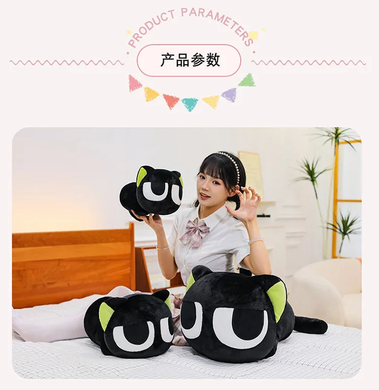 Cute Black Cat Character Plush Stuffed Doll Pillow Toy