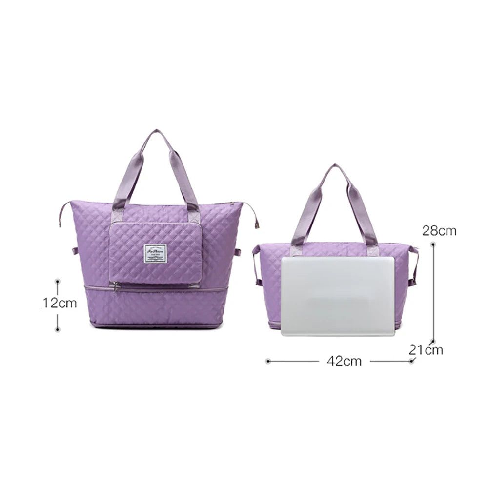 Foldable Travel Duffle Bag Linge Women's Shoulder Bag Waterproof Luggage Bags Fitness Large Capacity Storage Handbags