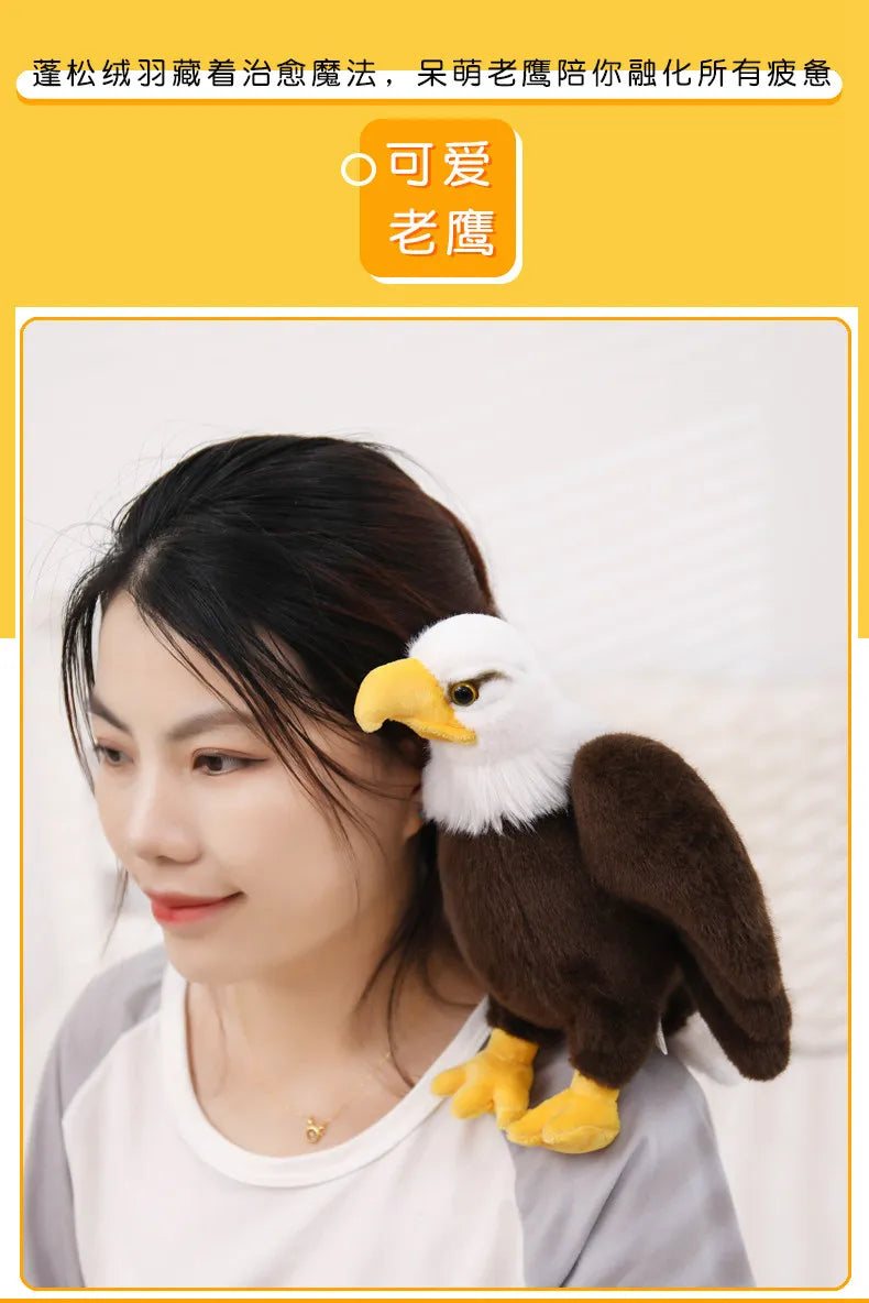 White Headed Eagle Plush Stuffed Animal Realistic Bird Model