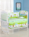 6-Pcs Soft  Crib Bedding Set – Standard Size Nursery Set for Boys & Girls (4 Bumpers, Mattress, Pillow)