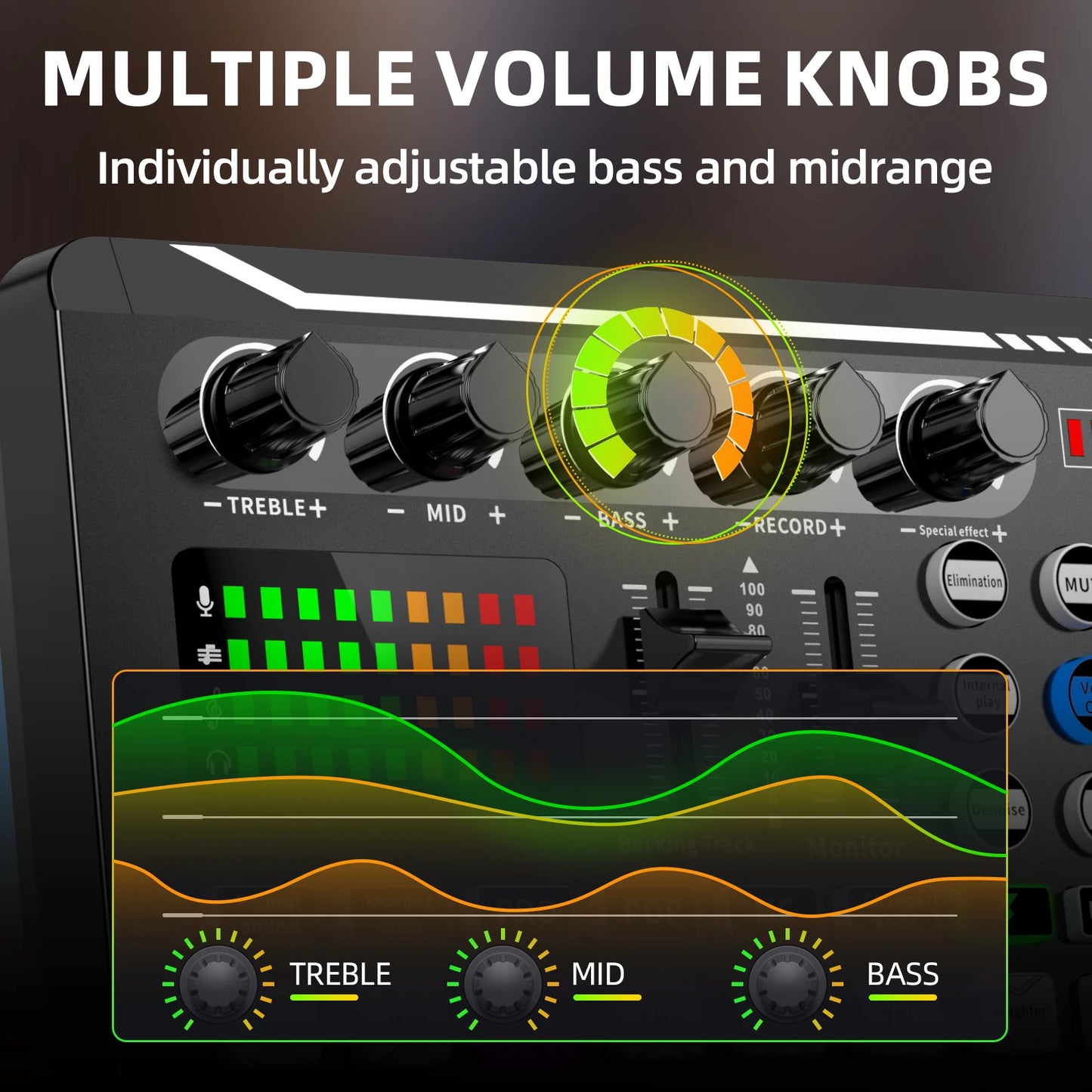 Professional USB Condenser Microphone Sound Mixer Kit With Bluetooth Voice Changer