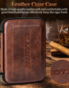 Leather Travel Cigar Humidor with 4 Cigar Tube and Cigar Cutter,Cigar Accessories Gift Set for Men,Lighter not included