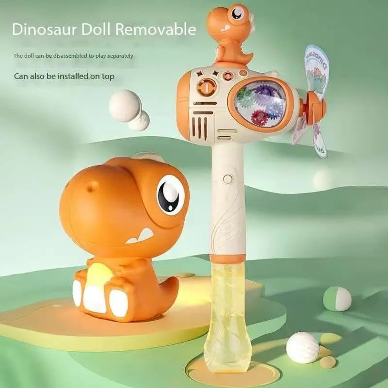 Fully Automatic Electric Dinosaur Bubble Machine Gear Linked Windmill Sound And Light Machine Space Astronaut Blow Bubbles