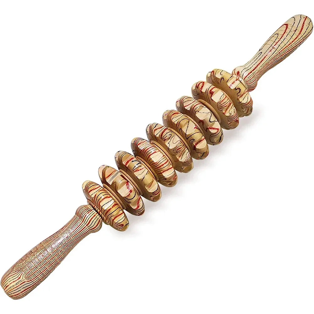 Curved Wood Roller for Stomach Cellulite,Wooden Therapy Massage Tool for Body Shaping,Wood Massager Stick for Lymphatic Drainage