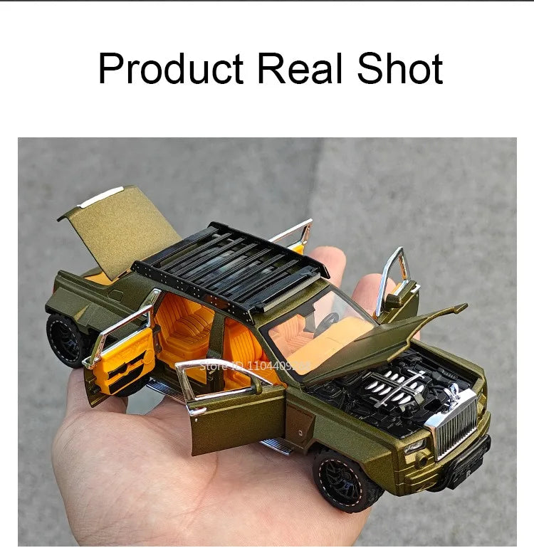1:32 Scale Rolls-Royce Phantom 6x6 Wraith Car Model Toy Diecast Metal Alloy Off-Road Vehicle Models Sound Light Gifts