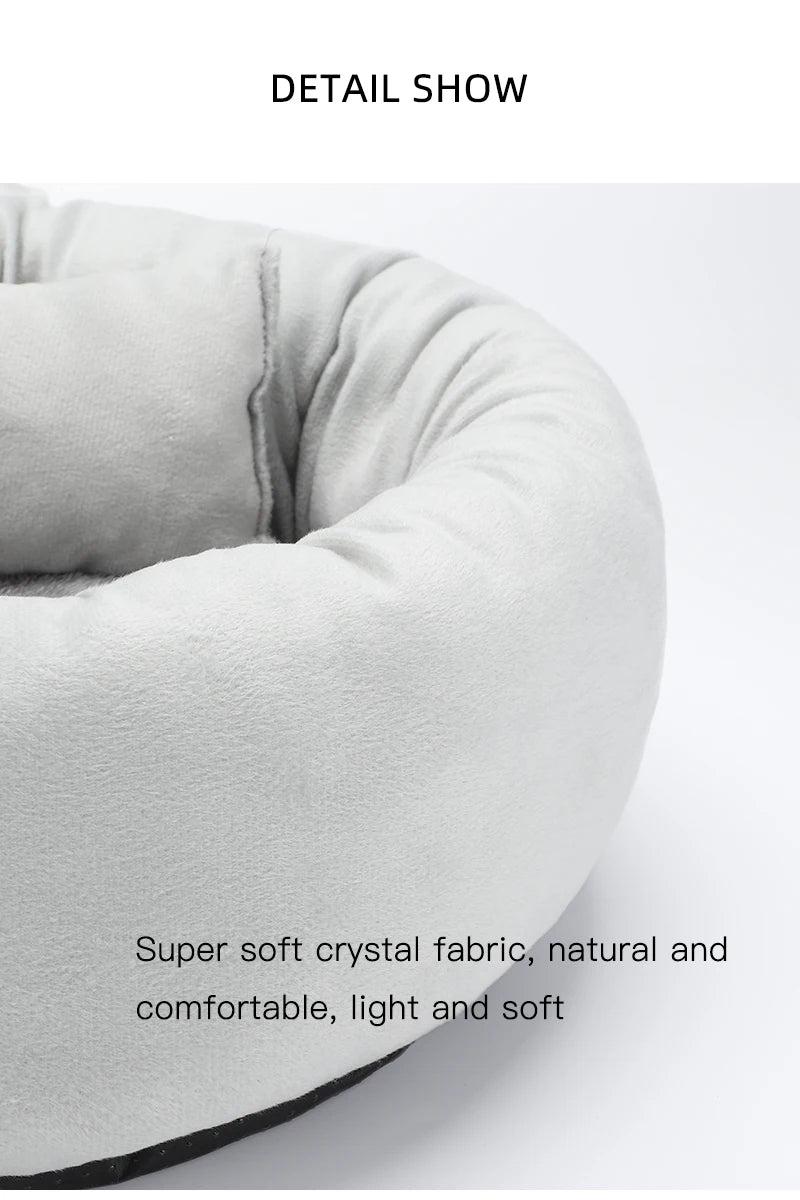Washable Plush Pet Bed Sofa Gray for Dogs and Cats