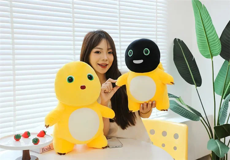 50cm Kawaii Plush Nai Long Stuffed Doll Black Face Baby Dragon Cute Smiling Funny Mask Toy Kids Birthday Xmas Gift for Girls