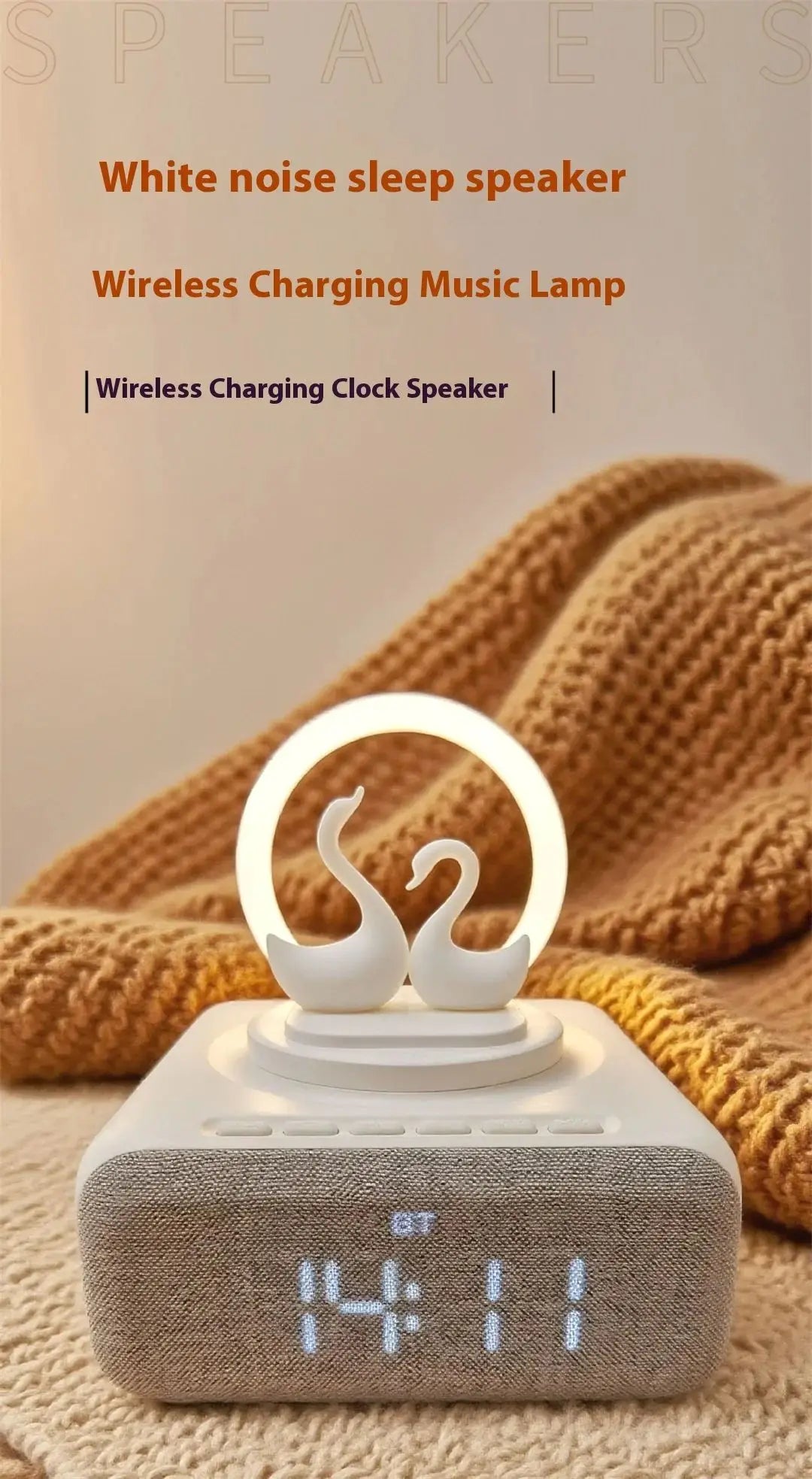 Wireless Bluetooth 5.0 Speaker Multi functional Mobile Wireless Charging Creative Swan Night Light Bluetooth Audio Player