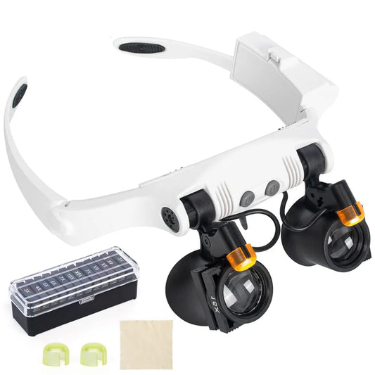 Head Magnifying Glass LED 21X Multi Lens Hands Free Magnifier