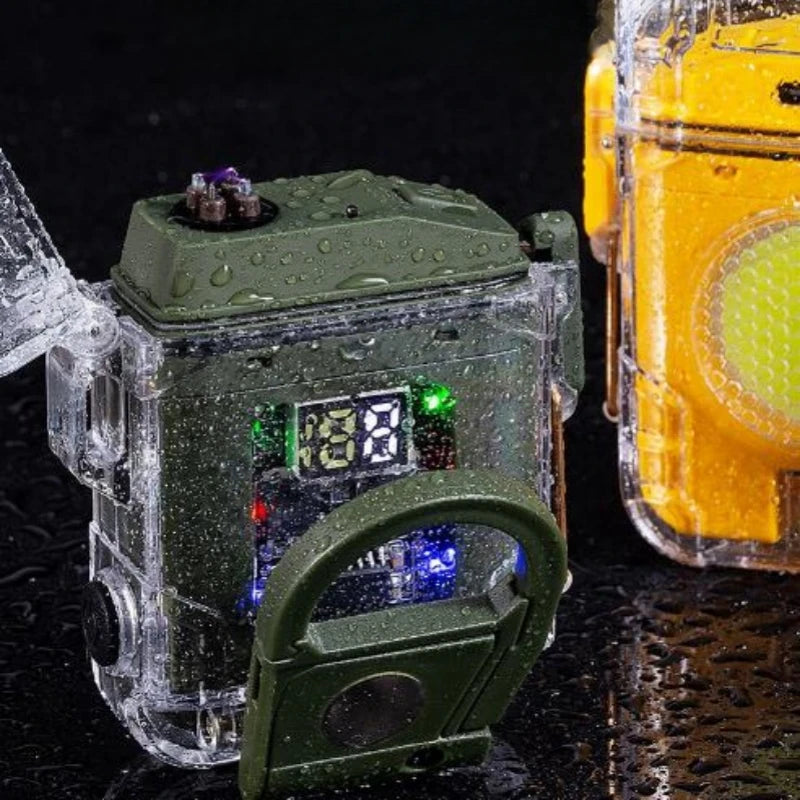 Anti-stress Windproof Waterproof Arc USB Fast Charging Lighter Endurance Outdoor Sports Exclusive LED Display Lighter