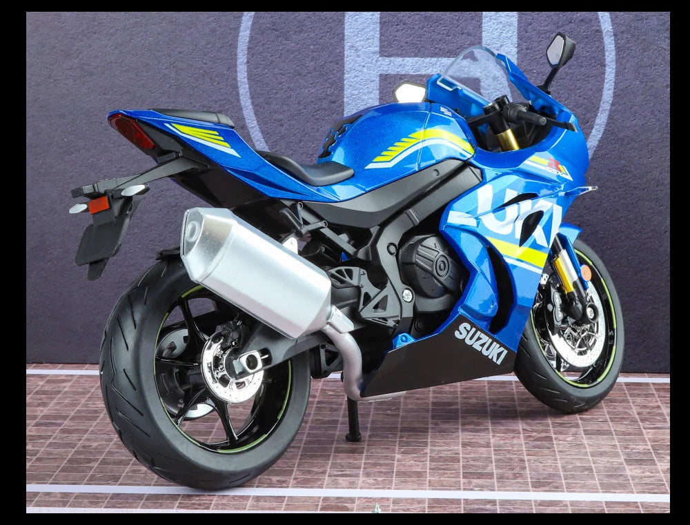 Diecast Suzuki GSX 1000R Racing Motorcycle Model 1 to 9 Scale