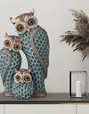 1 Set of 3 pcs Resin Owl Family Figurine Modern Minimalist Art Sculpture Trio Decorative Owl Home Office Desk Decor