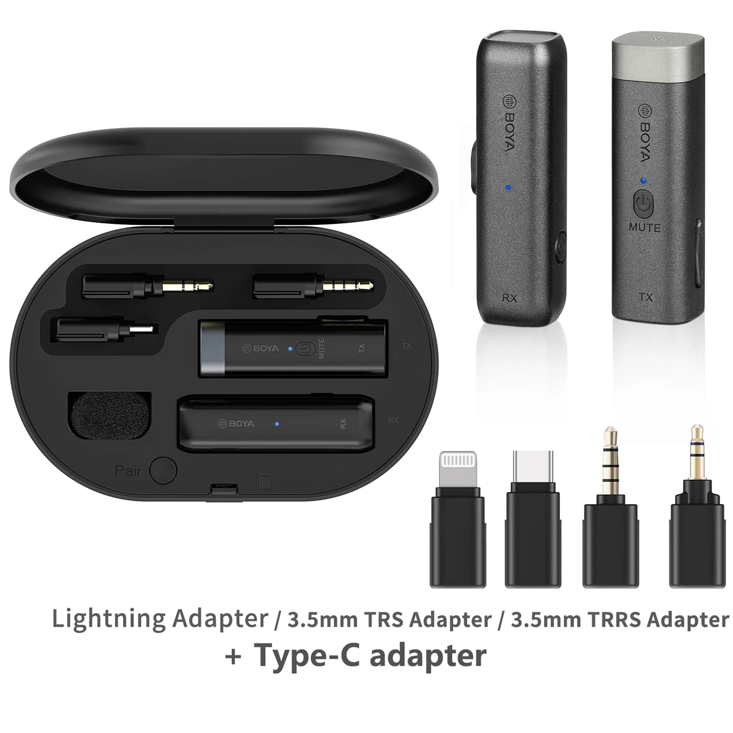 BY-WM3 Wireless Lavalier Lapel Microphone for iPhone Android DSLR Camera Laptop Computer Gaming Youtube Recording Streaming