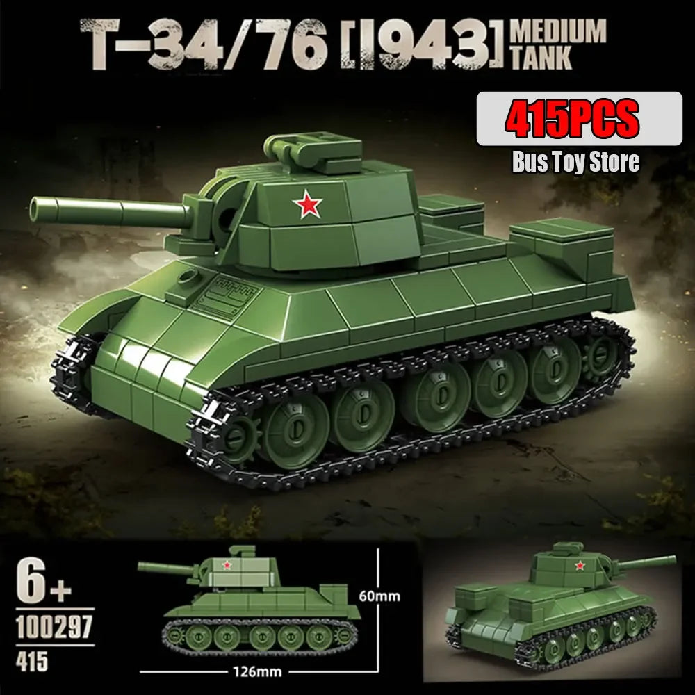 Soviet series BT-7 fast tank early version Military Series WW2 Tank Building Blocks  Bricks Model Set Toys For s Gifts