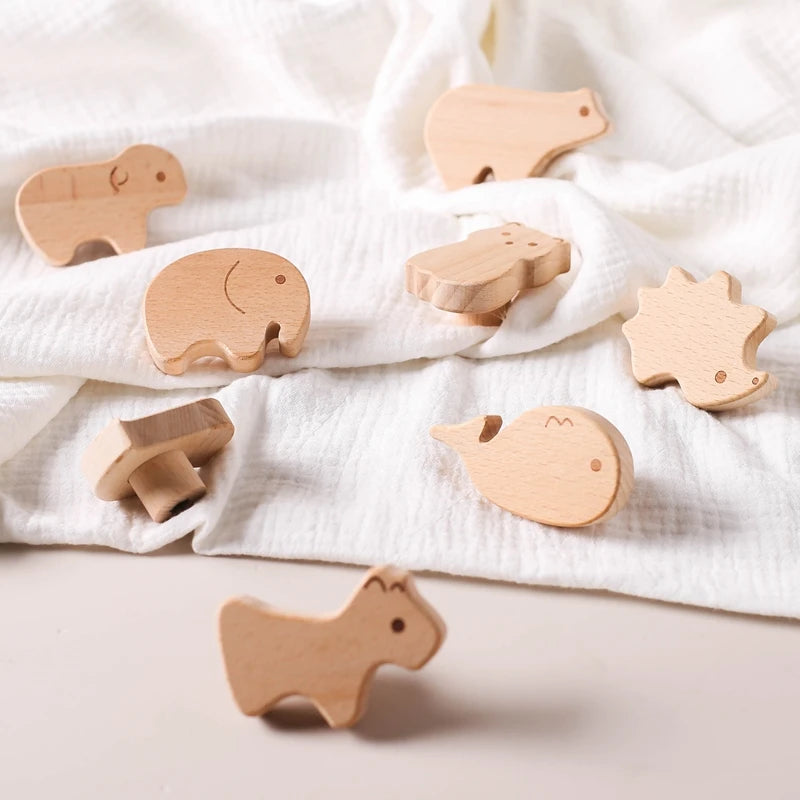 Wooden Drawer Cabinet Pull Handle Animal Shaped Wood Cabinet Knob for HomeDecor Hardware Animal Shape Design Babyroom Decoration