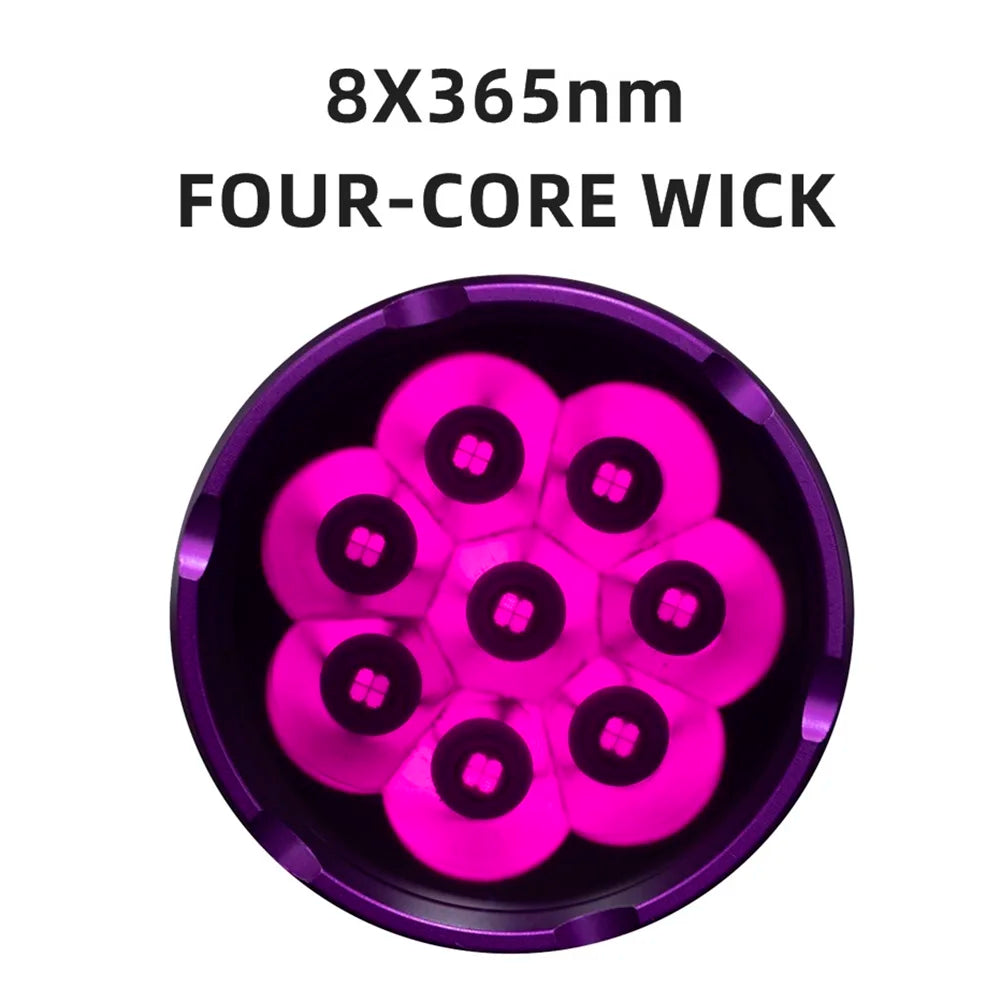 160W 365nm UV Blacklight Rechargeable Flashlight