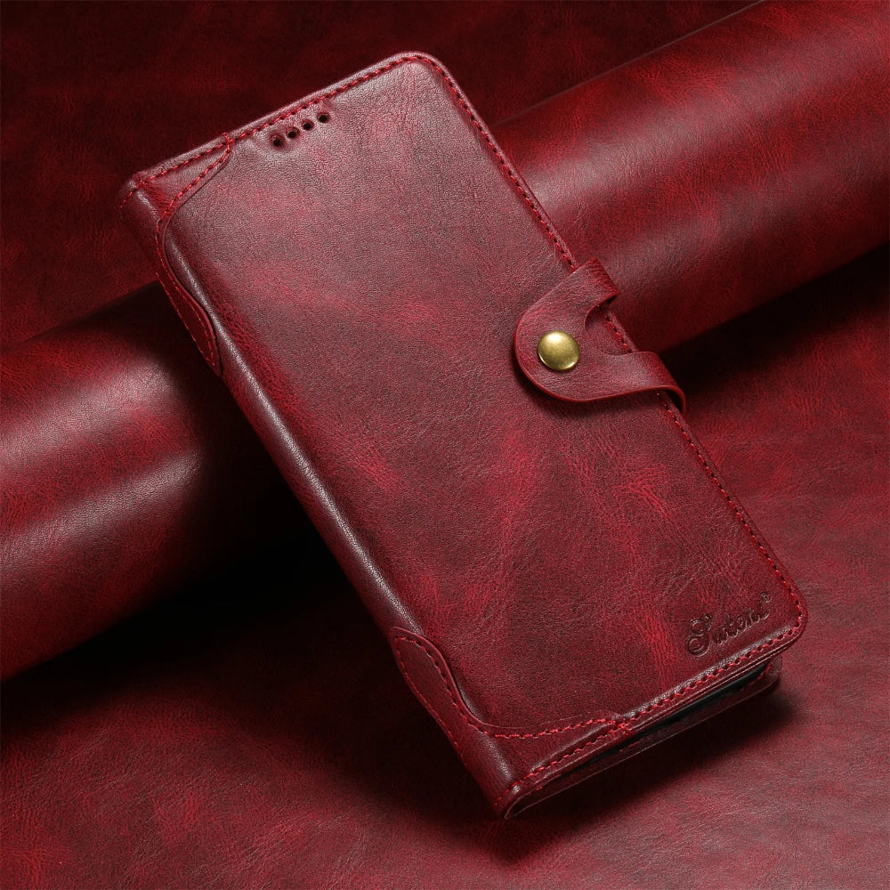 Flip Leather Wallet Phone Case for iPhone 16 15 Pro Max 14 Plus with  Card Slot Holder Cover