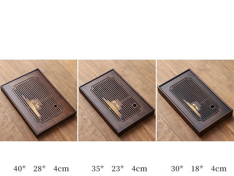 Chinese Natural Bamboo Tea Tray Water Storage Kung Fu Tea Set Household Rectangular Tea Board Chinese Tea Storage Tray