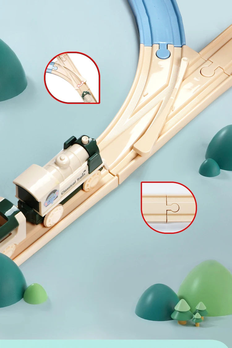 Electric Christmas Track Toy Set DIY Toys Puzzle Assembled Railway Track Building Block Track Toy for  Christma Gift