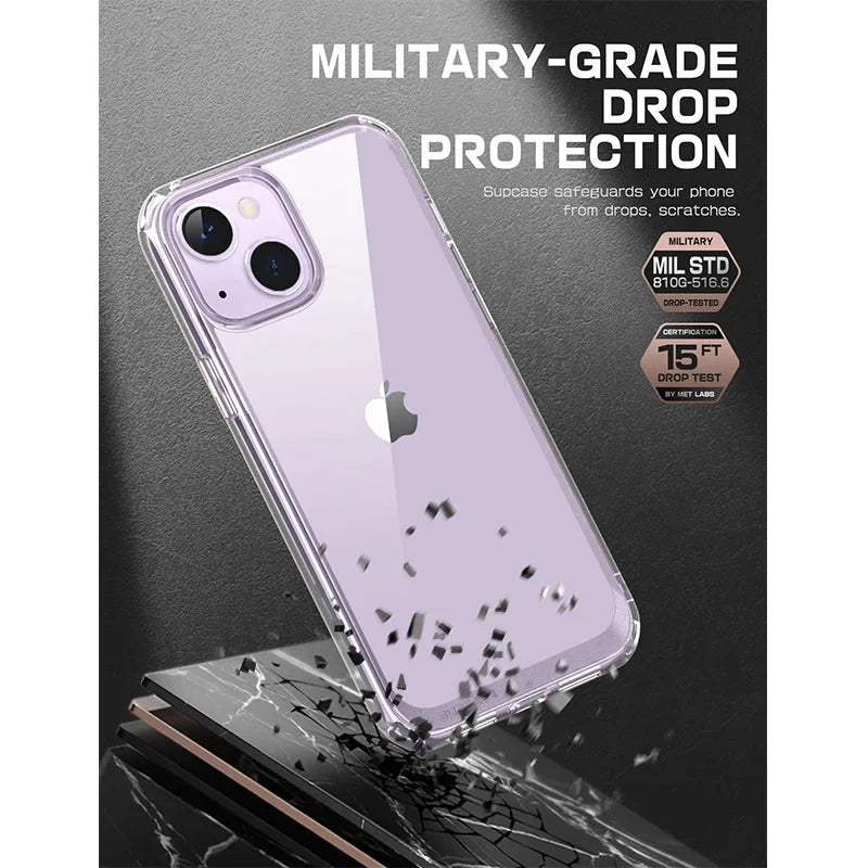 UB Style Premium Hybrid Protective Bumper Case For iPhone 14 (2022)/For iPhone 13 (2021) 6.1" Clear Back Cover Case