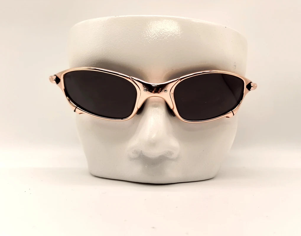 Polarized UV400 Cycling Sunglasses – Gold Metal Frame Fishing Riding Bicycle Eyewear