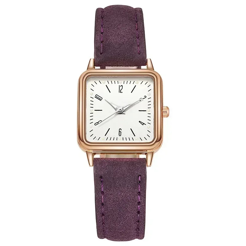 Fashion Simple Quartz watch for Women Wristwatches Ladies Red Leather Business Students Casual Watch