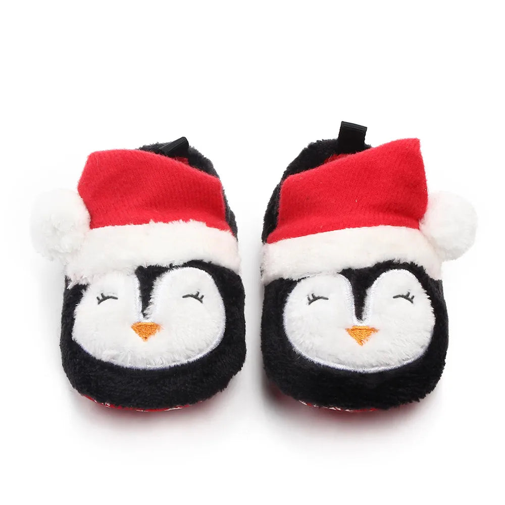 Shoes for Winter Christmas  Shoes Cute Santa for Boys and Girls 11CM/12CM/13CM 0-12 Months Warm Lining Inside Soft