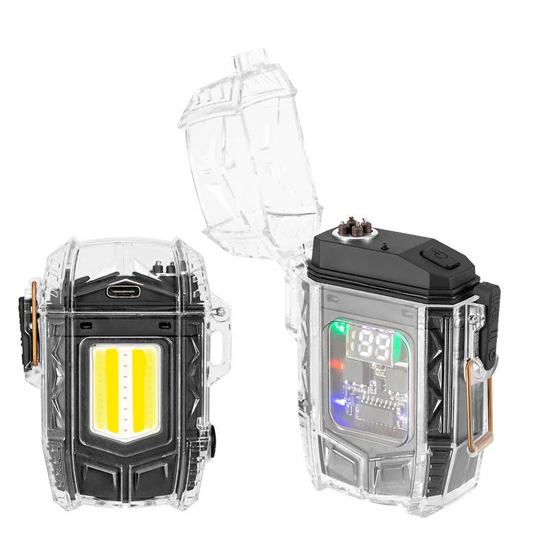 Anti-stress Windproof Waterproof Arc USB Fast Charging Lighter Endurance Outdoor Sports Exclusive LED Display Lighter