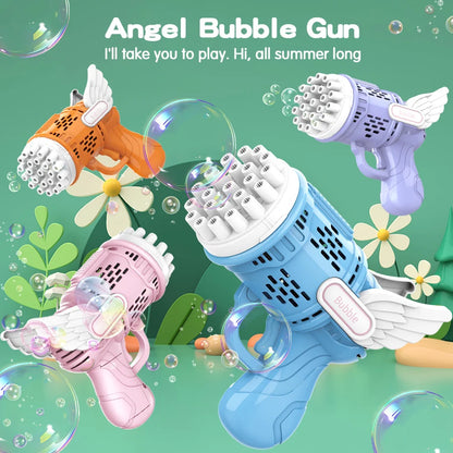 23 Hole Bubble Gun Handheld Electric Gatling Boys Girls Outdoor Little Kids Gift Toy (Not Include Bubble Liquid And Battery)