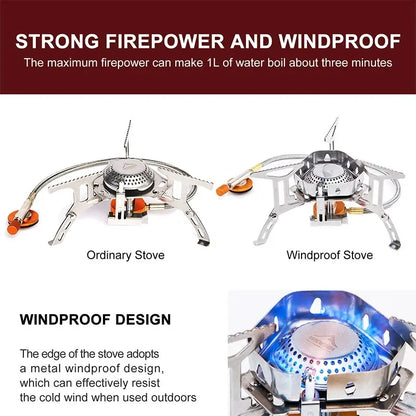 Camping Burner 3200W Windproof Foldable Electric Ignition Outdoor Portable Gas Stove