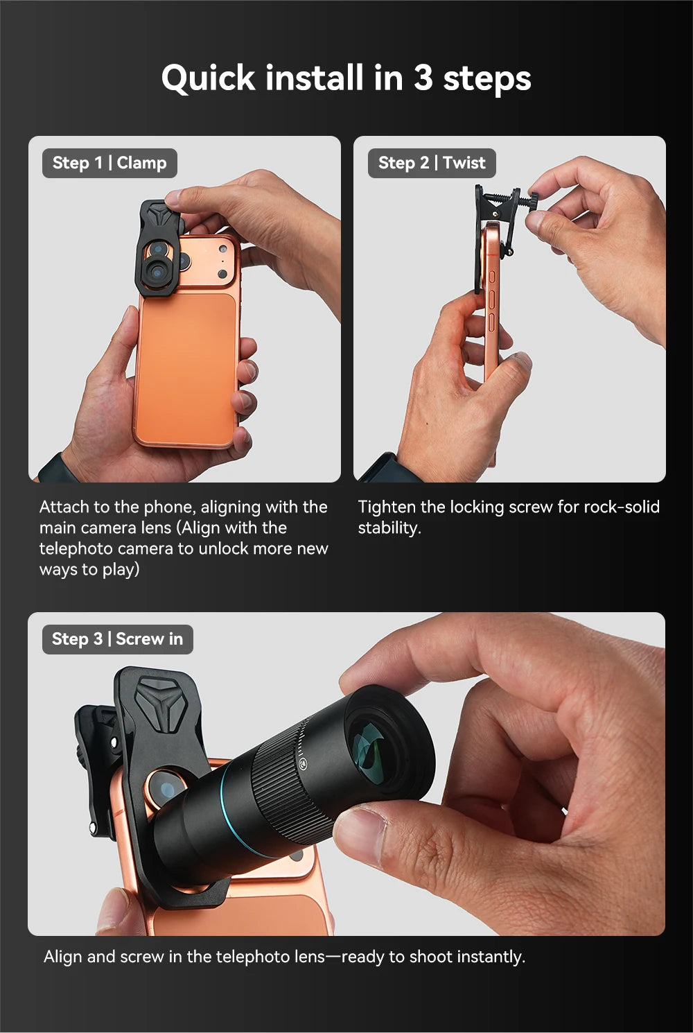 6X Mobile Phone Telephoto Zoom Lens