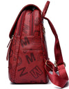 Women's Designer Letter Printing Leather Backpacks Large Capacity Travel Shoulder Bags Totes School Bag
