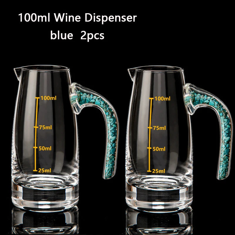 Diamond Cutting Crystal Liquor Glasses Set With Wine Dispenser Vodka Shot Glass Wine Glasses Whiskey Spirits Sake Brandy Teacup