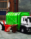 1:50 Electric Vacuum Cleaner Sweeper Garbage Truck Model Toy Alloy Diecast Light Sound Engineering Vehicle Gifts for