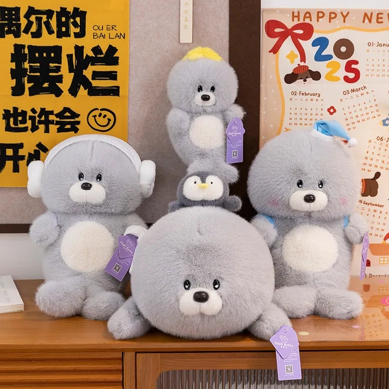 Kawaii Stuffed Doll Plush Toy Cute Penguin Backpack Sloth Seal for Kids Birthday Xmas Gift Soft Cuddly Animal Plushie