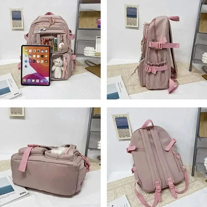 Carton Cute Girl Backpack Classic Nylon Women School Bag Laptop Bag Backpack Large Capacity Travel Backpack