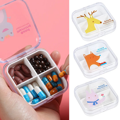 4 Grids Waterproof Medicine Pill Box For Storage Travel Pill Case Vitamins Container Organizer For Tablets Plastic Box Capsules