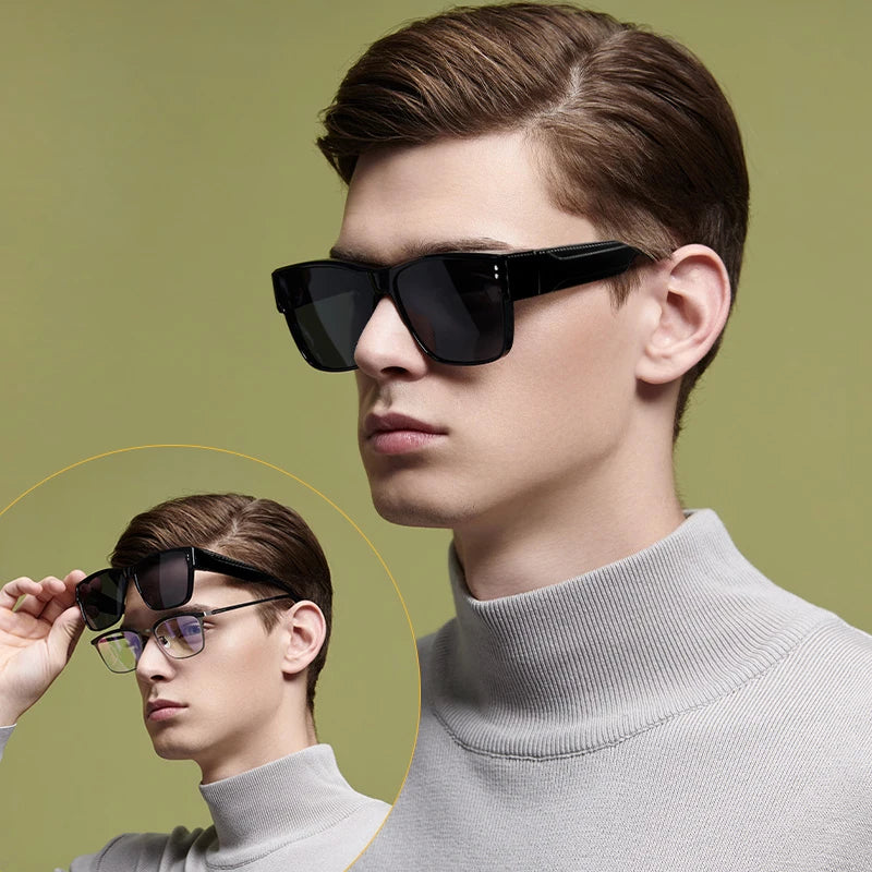 Fit Over Polarized Sunglasses UV400 Anti-Glare Driving Eyewear for Prescription Glasses Men Women
