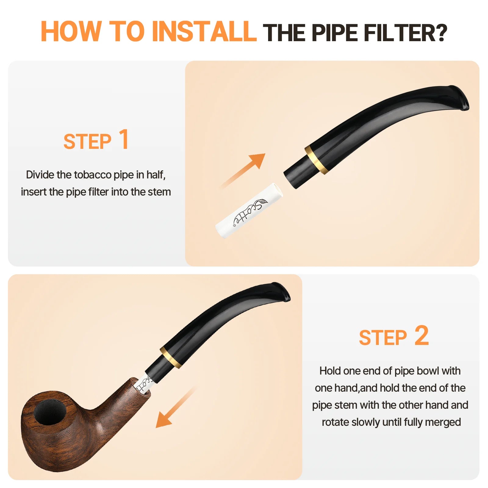 Pipe Filters 9mm Activated Carbon Tobacco Pipe Filter with Dual Ceramic Cap 100 pcs Filter Core for Pipe