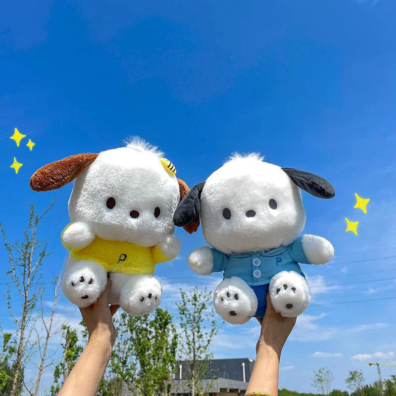 Cartoon Sanrio Pochacco Plush Toy Soft Stuffed Doll Cute Sofa Cushion Bedroom Decoration  Soothing Pillow  Anime Gift