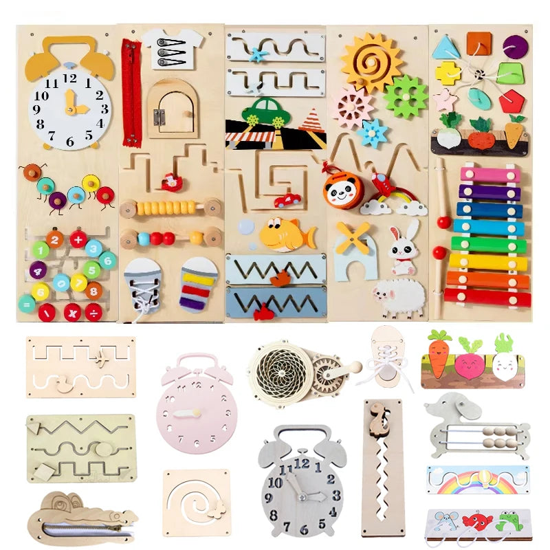 Montessori Activity Busy Board DIY Accessories Material Wooden Toys Busyboard  Early Education Learning Skill Toy Parts