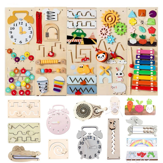 Montessori Activity Busy Board DIY Accessories Material Wooden Toys Busyboard  Early Education Learning Skill Toy Parts