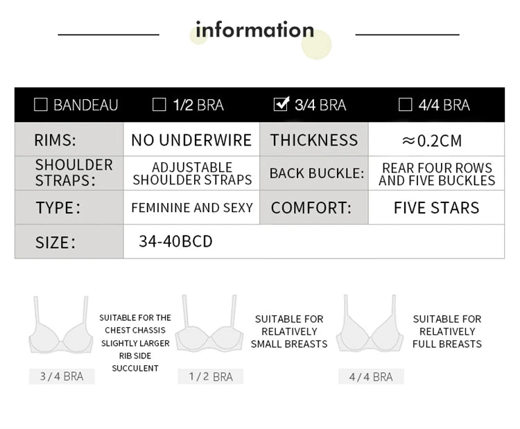 Women’s Lace Transparent Rabbit Ears Bra & Panties Set – Soft, Thin Push-Up Lingerie