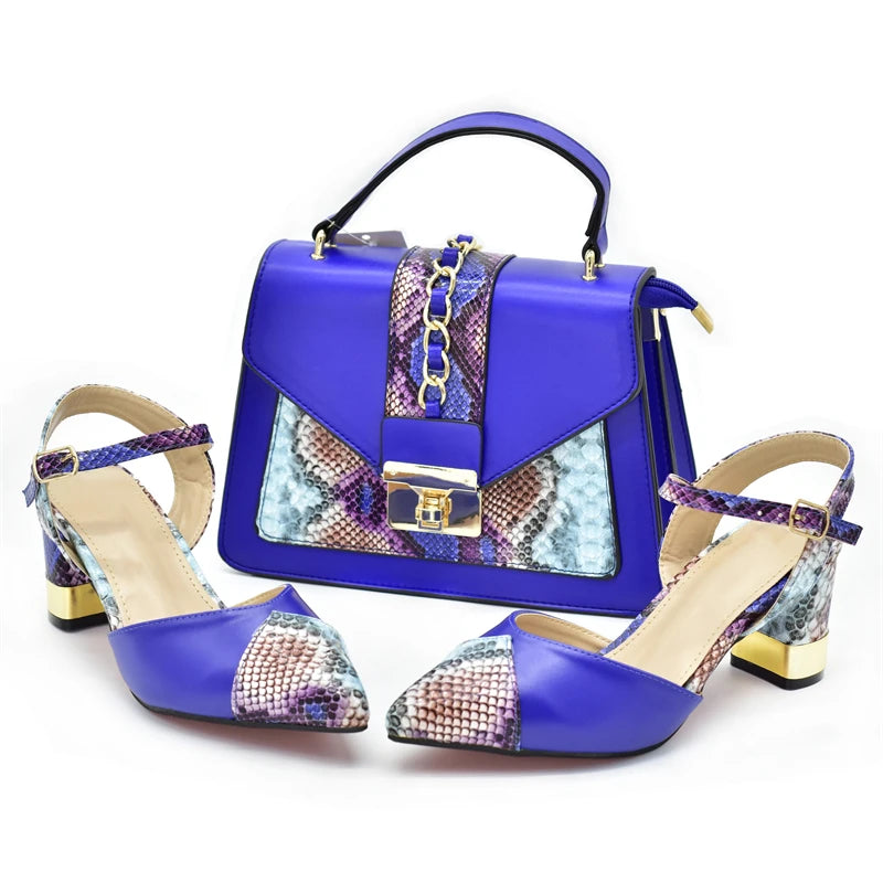 Latest Design Matching Nigerian Party Shoes and Bags for Ladies Patent Leather Shoes for Women Sandals African Bag and Shoe Sets