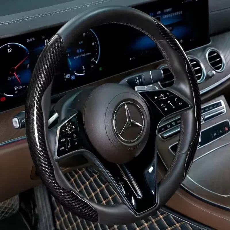 Carbon Fiber Silicone Car Steering Wheel Cover Anti Slip