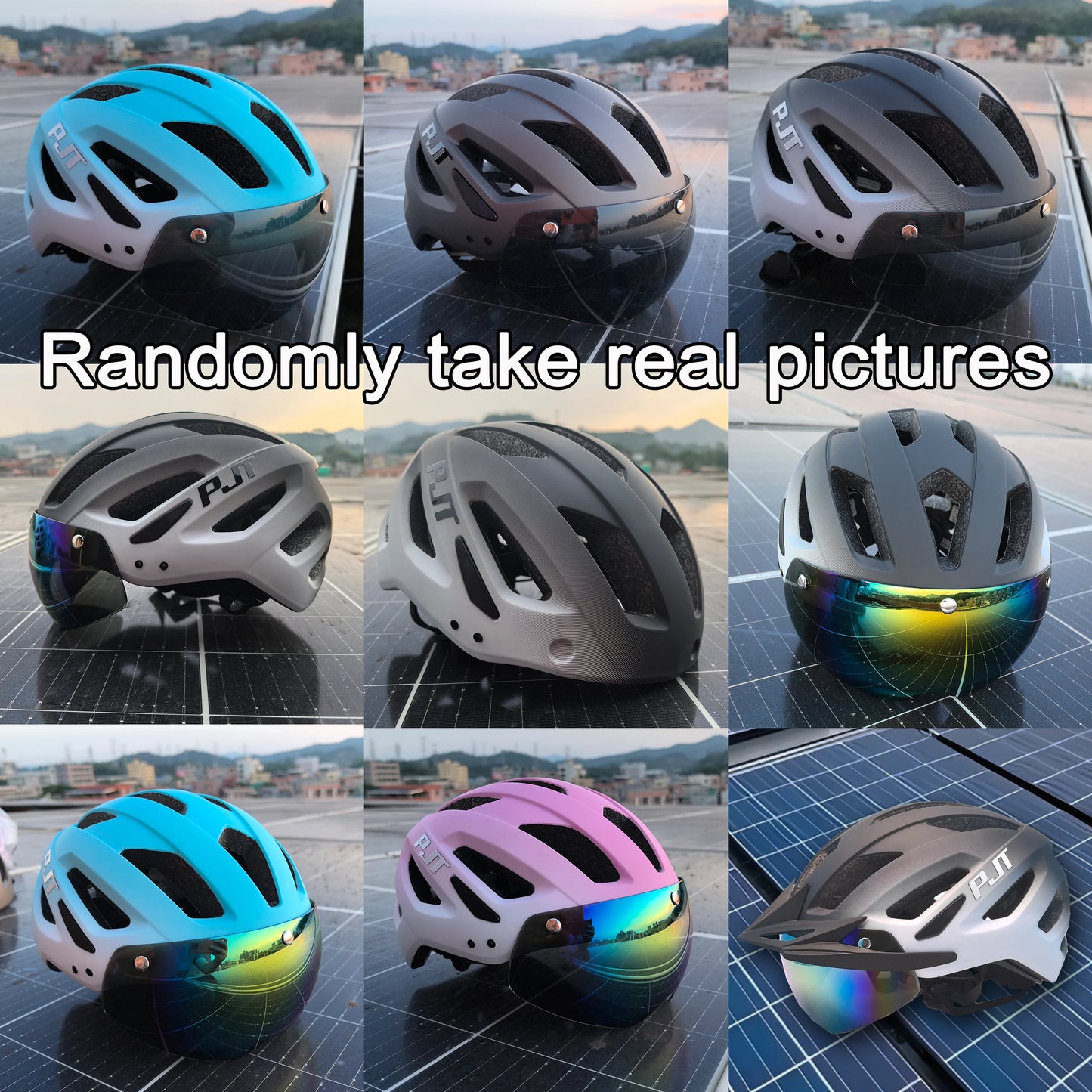 Cycling Helmet With Sun Visor Goggles For Road And Mountain Bike