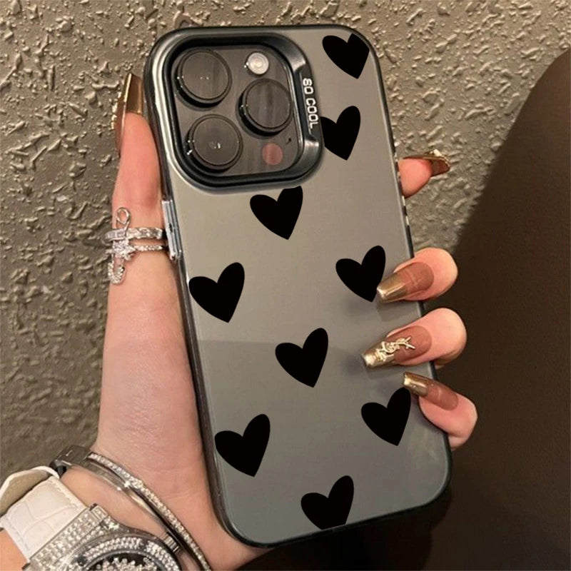Leopard Love Balloon Pattern Silver Phone Case for iPhone 17 16 Case iPhone 14 15 Pro Max 16E Air Cover
